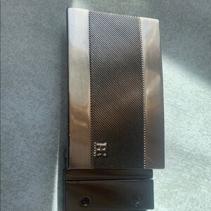 Brown Belt with Tumi Silver and Black Money Clip